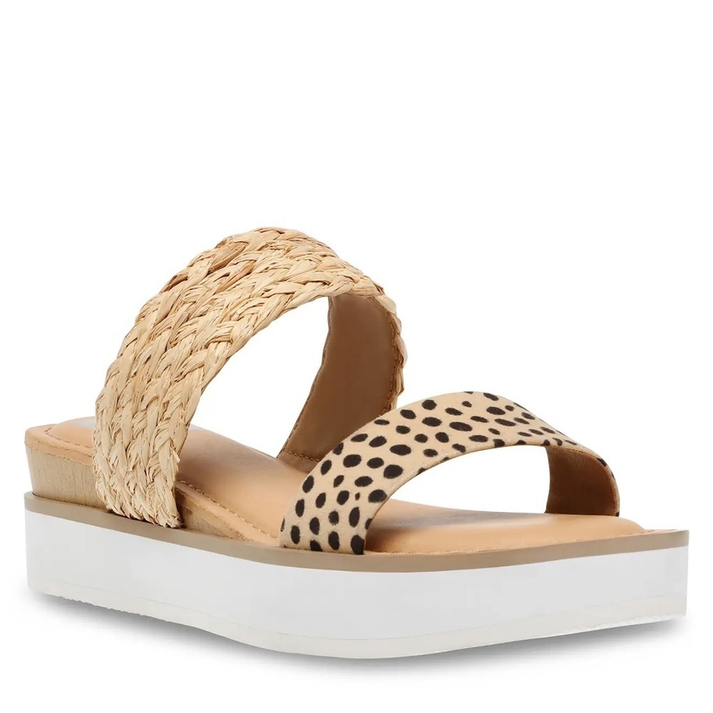 Dolce Vita Nilo Woven Slide Sandals Leopard Print Sz 10